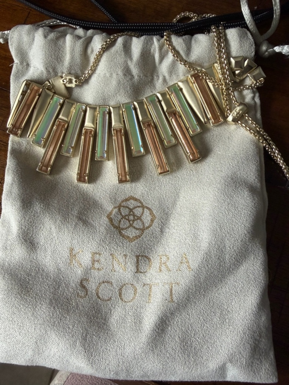 Kendra Scott Gold-tone Iridescent Bar Bib Necklace